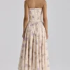Gina Ivory Sweet Peony Floral Print Strapless Maxi Dress Gina Ivory Sweet Peony Floral Print Strapless Maxi Dress