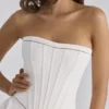 Gina White Cotton Strapless Maxi Dress Gina White Cotton Strapless Maxi Dress