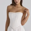 Gina White Cotton Strapless Maxi Dress Gina White Cotton Strapless Maxi Dress
