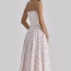 Gina White Rose Print Strapless Cotton Maxi Dress Gina White Rose Print Strapless Cotton Maxi Dress
