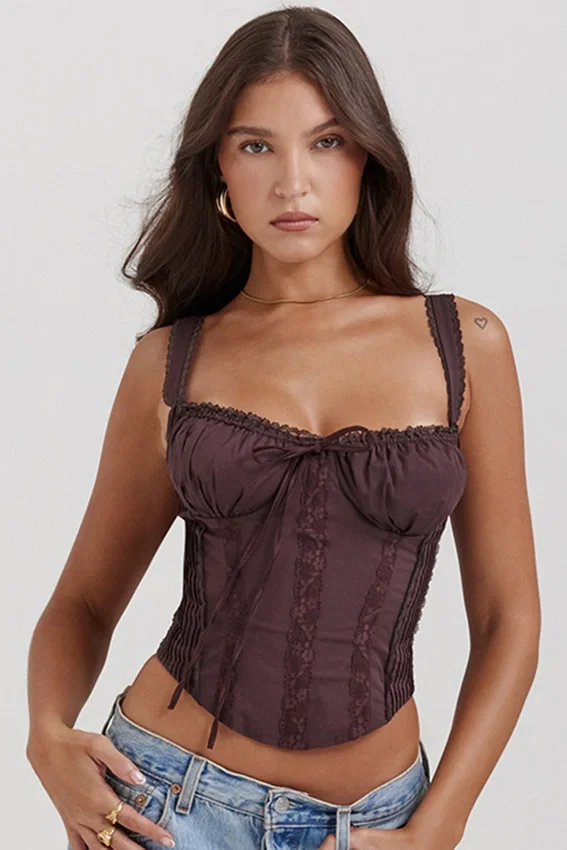 Gini Rich Brown Lace Back Corset Gini Rich Brown Lace Back Corset