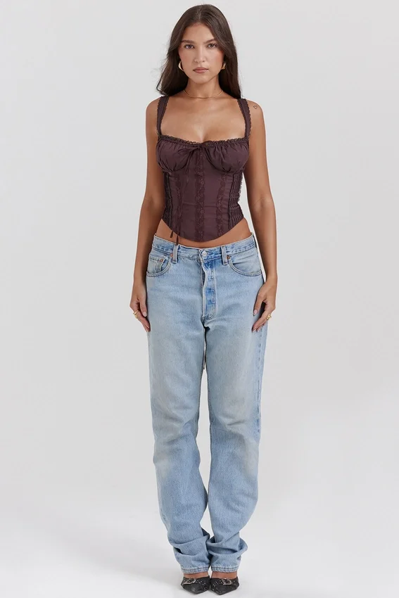 Gini Rich Brown Lace Back Corset Gini Rich Brown Lace Back Corset