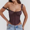 Gini Rich Brown Lace Back Corset Gini Rich Brown Lace Back Corset