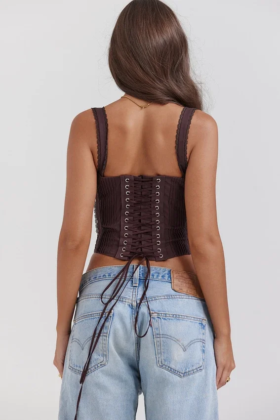 Gini Rich Brown Lace Back Corset Gini Rich Brown Lace Back Corset