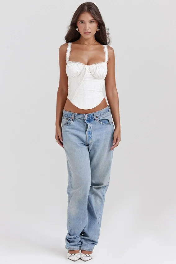 Gini White Lace Back Corset Gini White Lace Back Corset