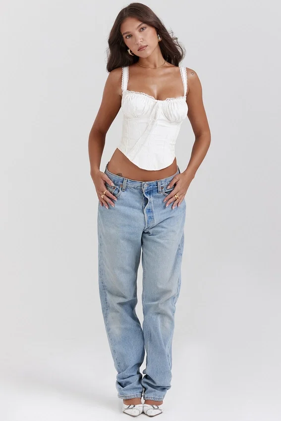 Gini White Lace Back Corset Gini White Lace Back Corset
