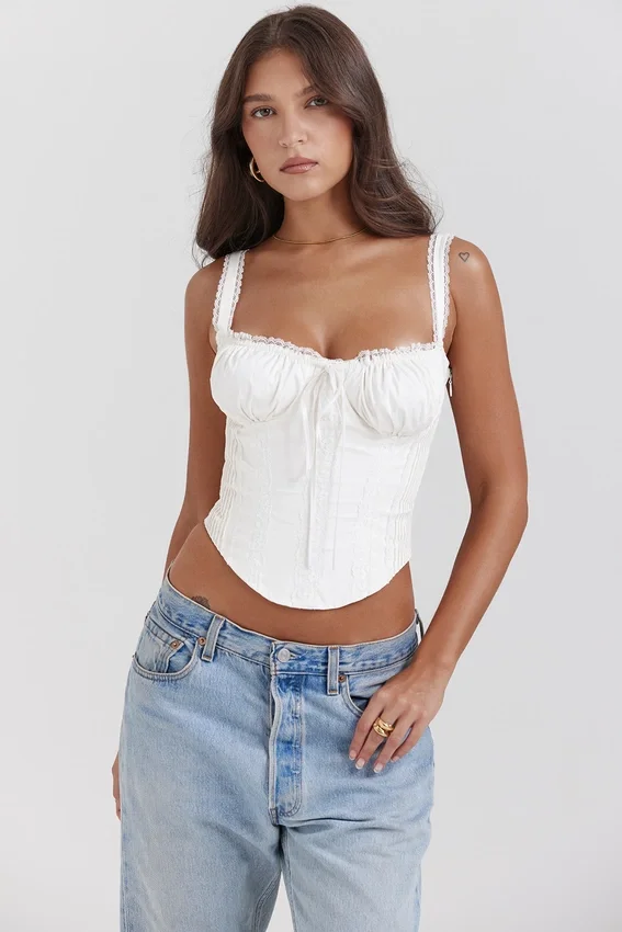 Gini White Lace Back Corset Gini White Lace Back Corset