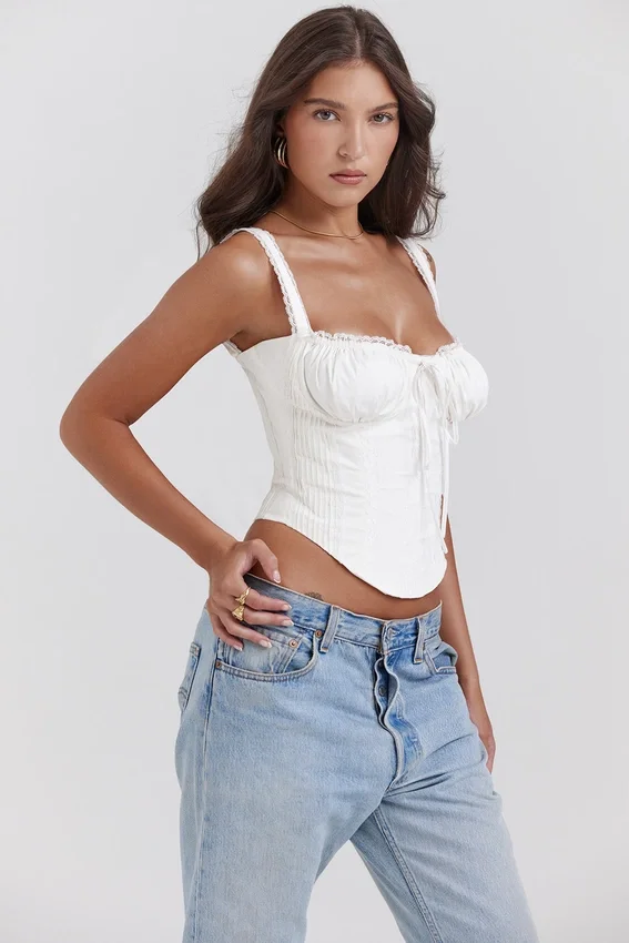 Gini White Lace Back Corset Gini White Lace Back Corset