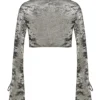 Giulia Pewter Shimmer Velvet Satin Top Giulia Pewter Shimmer Velvet Satin Top
