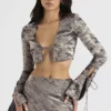 Giulia Pewter Shimmer Velvet Satin Top Giulia Pewter Shimmer Velvet Satin Top