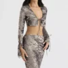 Giulia Pewter Shimmer Velvet Satin Top Giulia Pewter Shimmer Velvet Satin Top