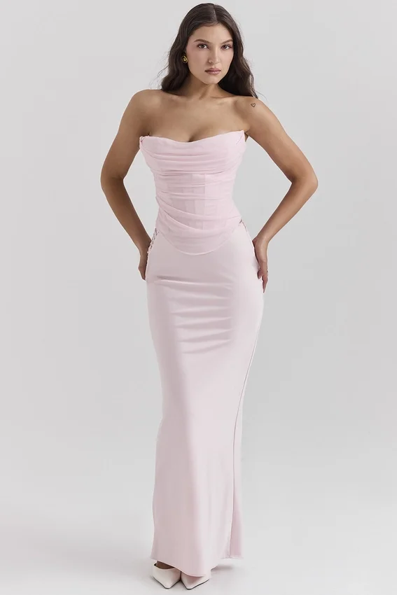 Giuliana Ballerina Pink Satin Maxi Skirt Giuliana Ballerina Pink Satin Maxi Skirt