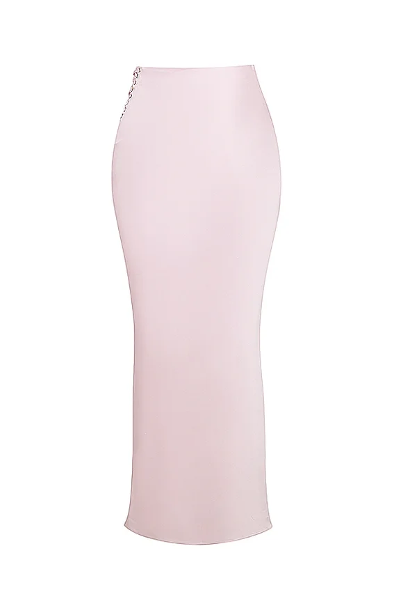 Giuliana Ballerina Pink Satin Maxi Skirt Giuliana Ballerina Pink Satin Maxi Skirt