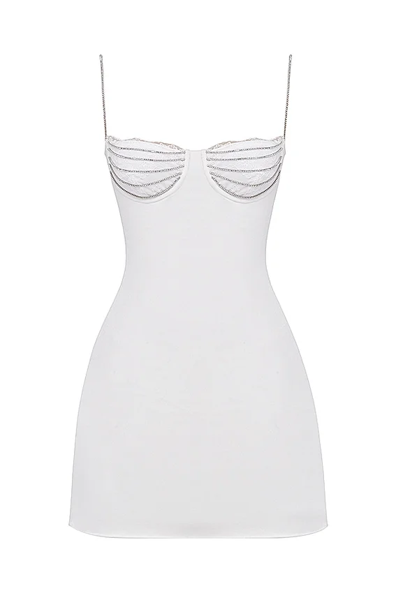 Grace Ivory Crystallised Mini Dress Grace Ivory Crystallised Mini Dress