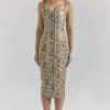 Gracie Snakeskin Print Vegan Leather Midi Dress Gracie Snakeskin Print Vegan Leather Midi Dress