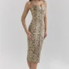 Gracie Snakeskin Print Vegan Leather Midi Dress Gracie Snakeskin Print Vegan Leather Midi Dress