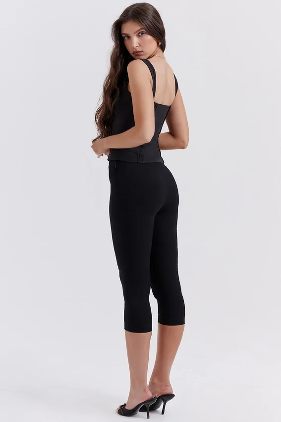Halima Black Capri Trousers Halima Black Capri Trousers