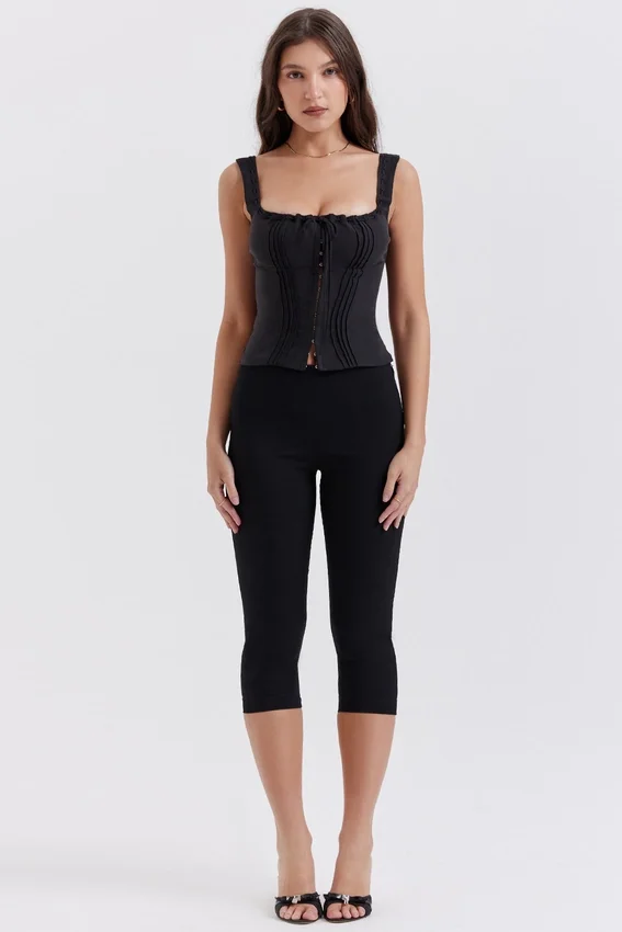 Halima Black Capri Trousers Halima Black Capri Trousers