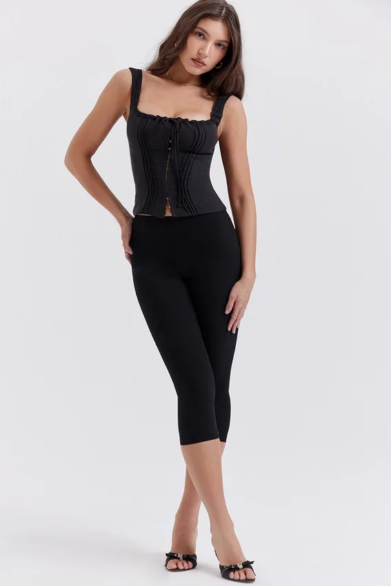 Halima Black Capri Trousers Halima Black Capri Trousers