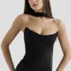 Hallie Black Strapless Corset with Neck Scarf Hallie Black Strapless Corset with Neck Scarf