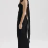 Cassidy Black Mesh Maxi Skirt with Fluted Hem