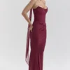 Hallie Cabernet Strapless Corset with Neck Scarf Hallie Cabernet Strapless Corset with Neck Scarf