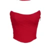 Hallie Holly Red Strapless Corset Top with Detachable Neck Scarf Hallie Holly Red Strapless Corset Top with Detachable Neck Scarf