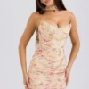Hallie Honeyflower Print Strapless Corset With Neck Scarf Hallie Honeyflower Print Strapless Corset With Neck Scarf