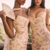 Hallie Honeyflower Print Strapless Corset With Neck Scarf Hallie Honeyflower Print Strapless Corset With Neck Scarf