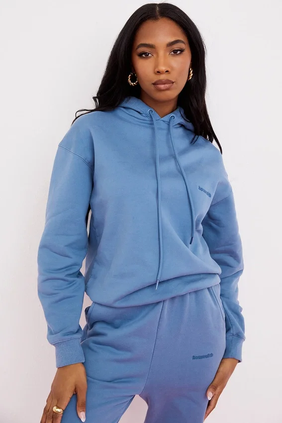 Halo Azure Cotton Fleece-Back Oversized Hoodie Halo Azure Cotton Fleece-Back Oversized Hoodie