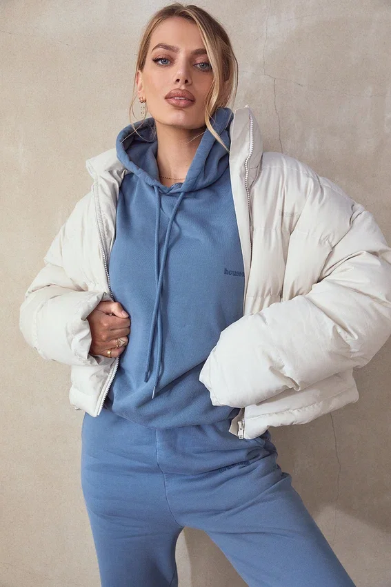 Halo Azure Cotton Fleece-Back Oversized Hoodie Halo Azure Cotton Fleece-Back Oversized Hoodie