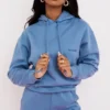 Halo Azure Cotton Fleece-Back Oversized Hoodie Halo Azure Cotton Fleece-Back Oversized Hoodie