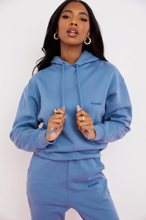 Halo Azure Cotton Fleece-Back Oversized Hoodie Halo Azure Cotton Fleece-Back Oversized Hoodie