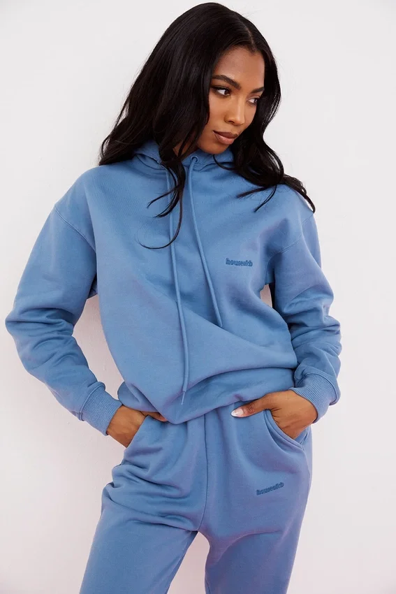 Halo Azure Cotton Fleece-Back Oversized Hoodie Halo Azure Cotton Fleece-Back Oversized Hoodie