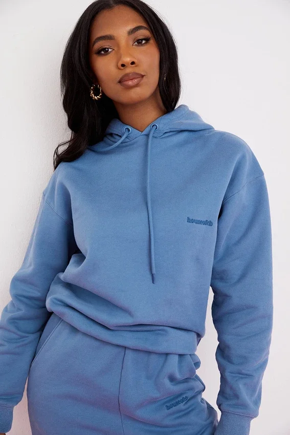 Halo Azure Cotton Fleece-Back Oversized Hoodie Halo Azure Cotton Fleece-Back Oversized Hoodie