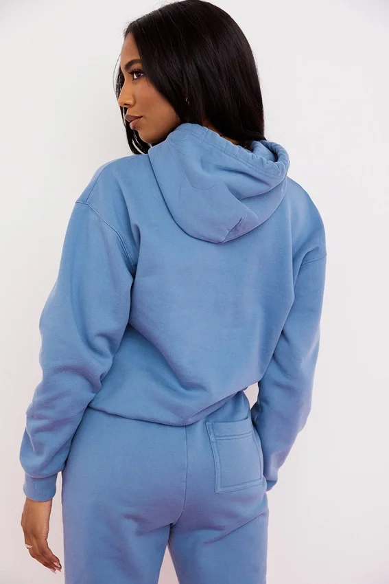 Halo Azure Cotton Fleece-Back Oversized Hoodie Halo Azure Cotton Fleece-Back Oversized Hoodie