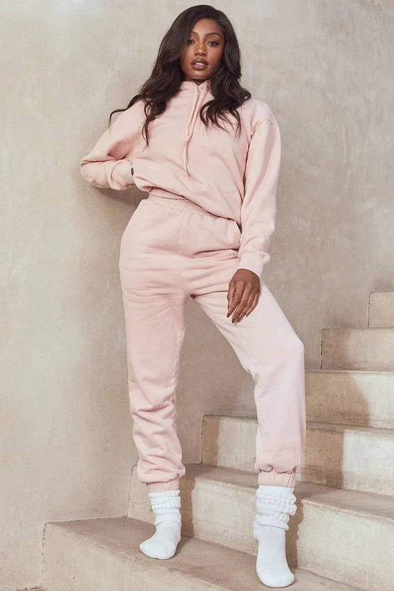 Halo Blush Cotton Fleece-Back Oversized Hoodie Halo Blush Cotton Fleece-Back Oversized Hoodie