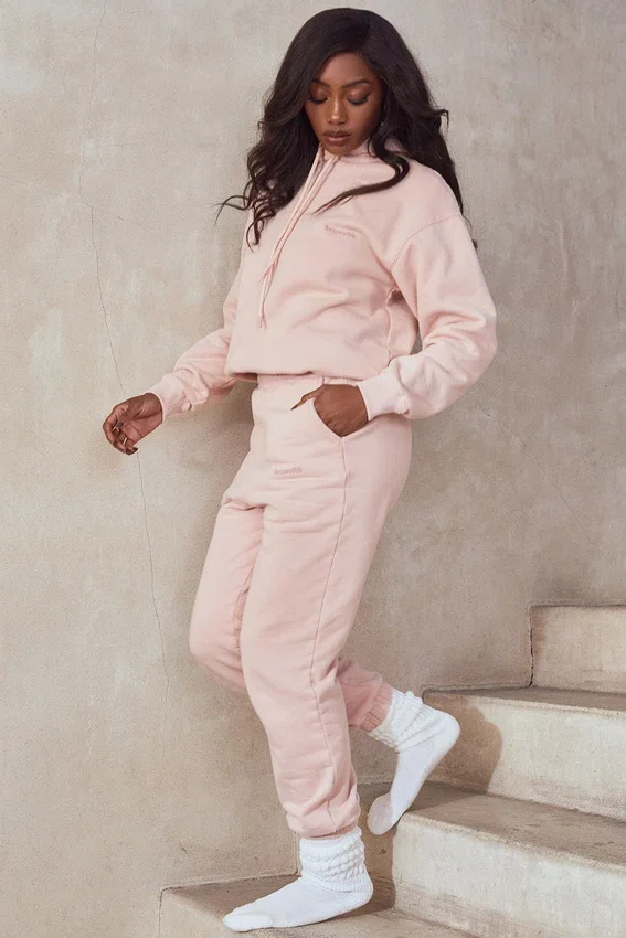 Halo Blush Cotton Fleece-Back Oversized Hoodie Halo Blush Cotton Fleece-Back Oversized Hoodie