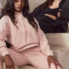 Halo Blush Cotton Fleece-Back Oversized Hoodie Halo Blush Cotton Fleece-Back Oversized Hoodie