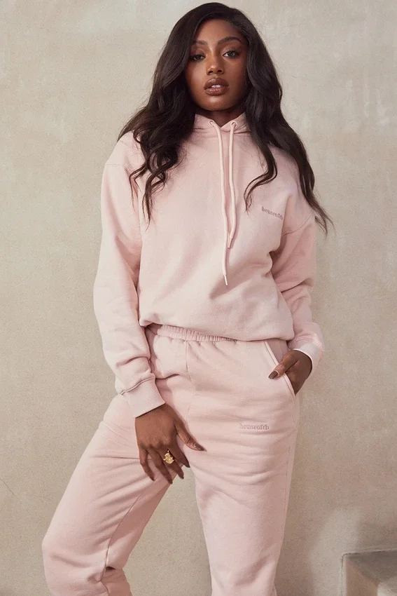 Halo Blush Cotton Fleece-Back Oversized Hoodie Halo Blush Cotton Fleece-Back Oversized Hoodie