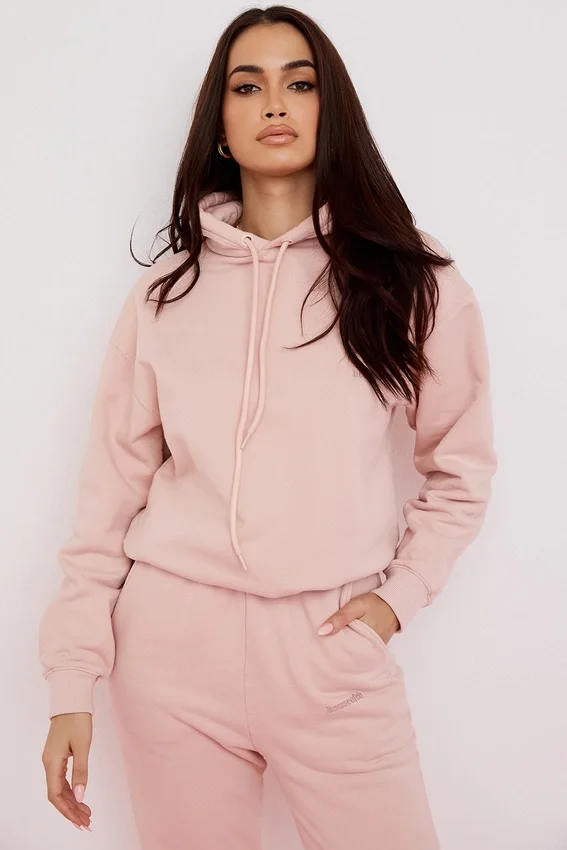 Halo Blush Cotton Fleece-Back Oversized Hoodie Halo Blush Cotton Fleece-Back Oversized Hoodie