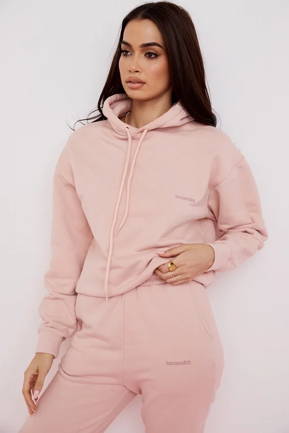 Halo Blush Cotton Fleece-Back Oversized Hoodie Halo Blush Cotton Fleece-Back Oversized Hoodie