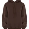 Halo Chocolate Cotton Fleece-Back Oversized Hoodie Halo Chocolate Cotton Fleece-Back Oversized Hoodie