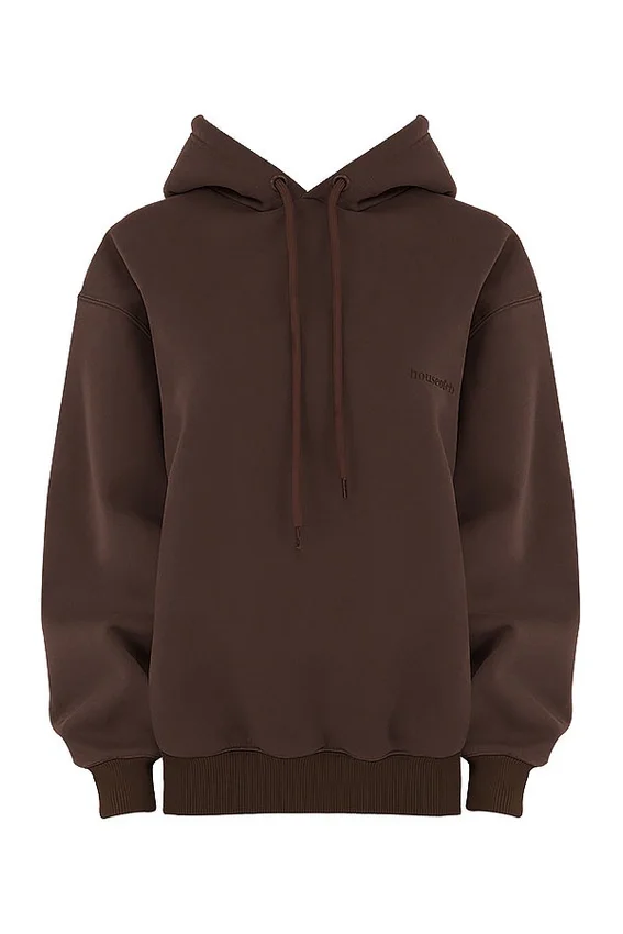 Halo Chocolate Cotton Fleece-Back Oversized Hoodie Halo Chocolate Cotton Fleece-Back Oversized Hoodie