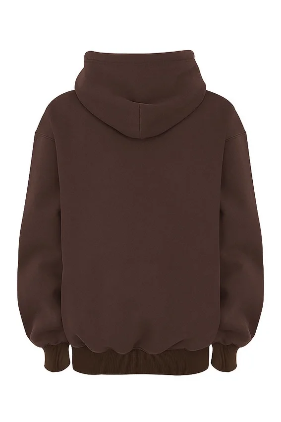 Halo Chocolate Cotton Fleece-Back Oversized Hoodie Halo Chocolate Cotton Fleece-Back Oversized Hoodie