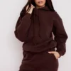 Halo Chocolate Cotton Fleece-Back Oversized Hoodie Halo Chocolate Cotton Fleece-Back Oversized Hoodie