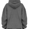 Halo Dark Grey Cotton Fleece-Back Oversized Hoodie Halo Dark Grey Cotton Fleece-Back Oversized Hoodie
