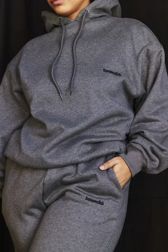 Halo Dark Grey Cotton Fleece-Back Oversized Hoodie Halo Dark Grey Cotton Fleece-Back Oversized Hoodie