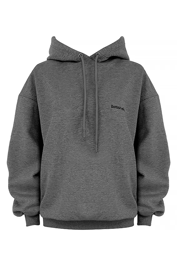 Halo Dark Grey Cotton Fleece-Back Oversized Hoodie Halo Dark Grey Cotton Fleece-Back Oversized Hoodie