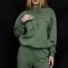 Halo Moss Cotton Fleece-Back Oversized Hoodie Halo Moss Cotton Fleece-Back Oversized Hoodie